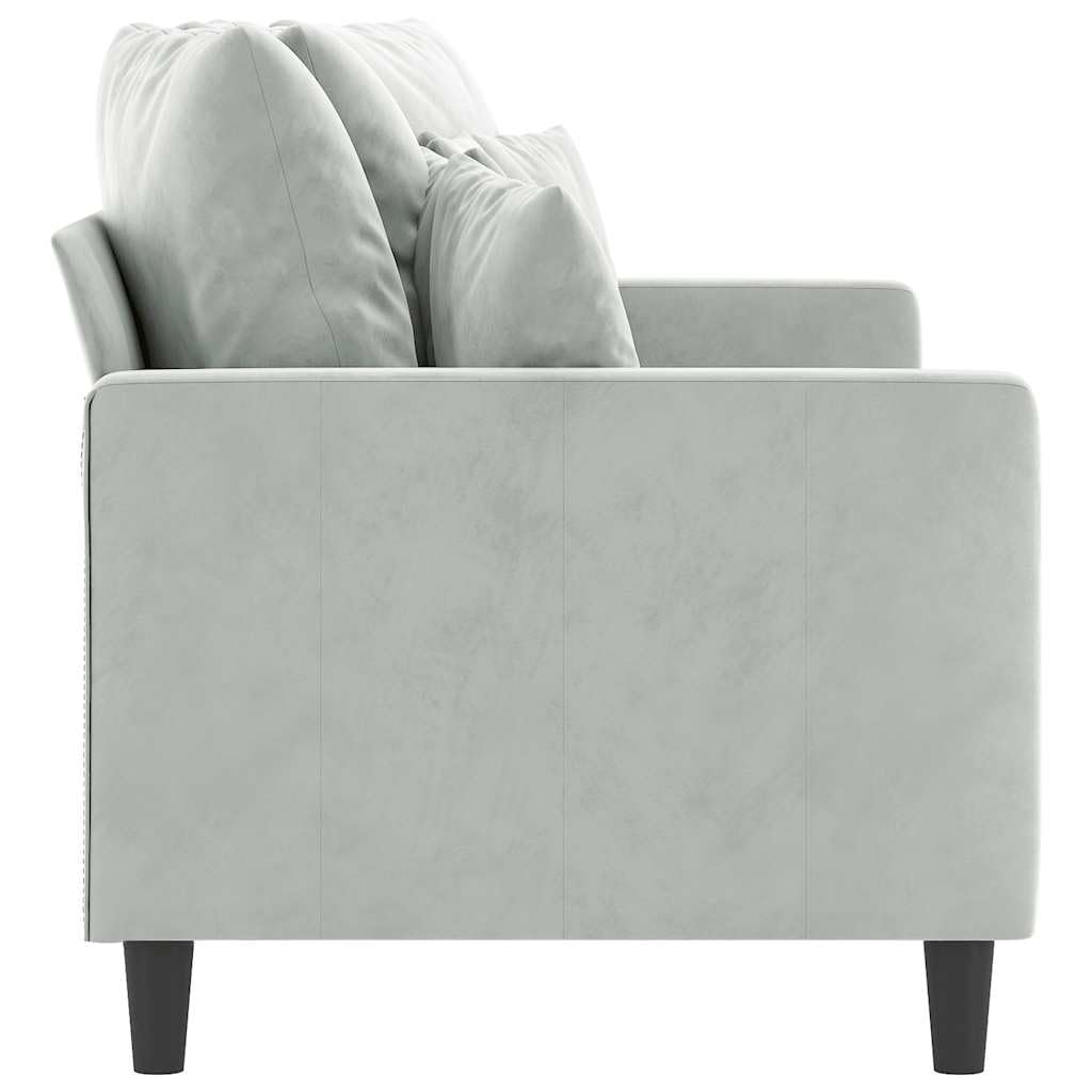 Light Gray Velvet 2-Seater Sofa with Metal Frame Y699693