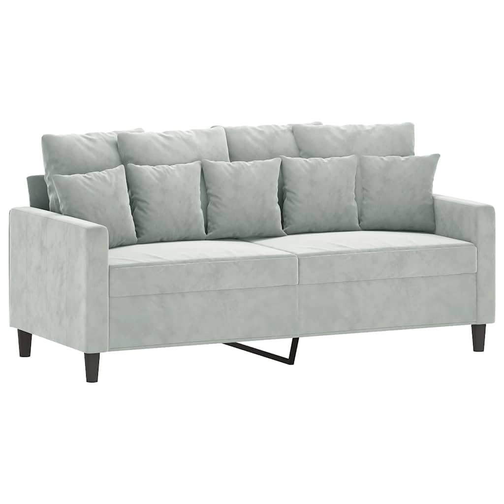 Light Gray Velvet 2-Seater Sofa with Metal Frame Y699693