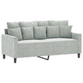 Light Gray Velvet 2-Seater Sofa with Metal Frame Y699693