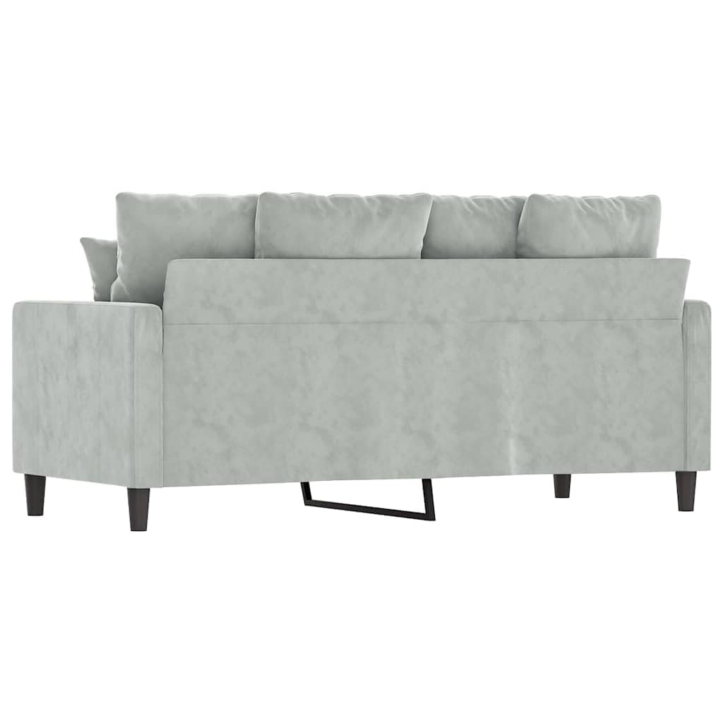 Light Gray Velvet 2-Seater Sofa with Metal Frame Y699693