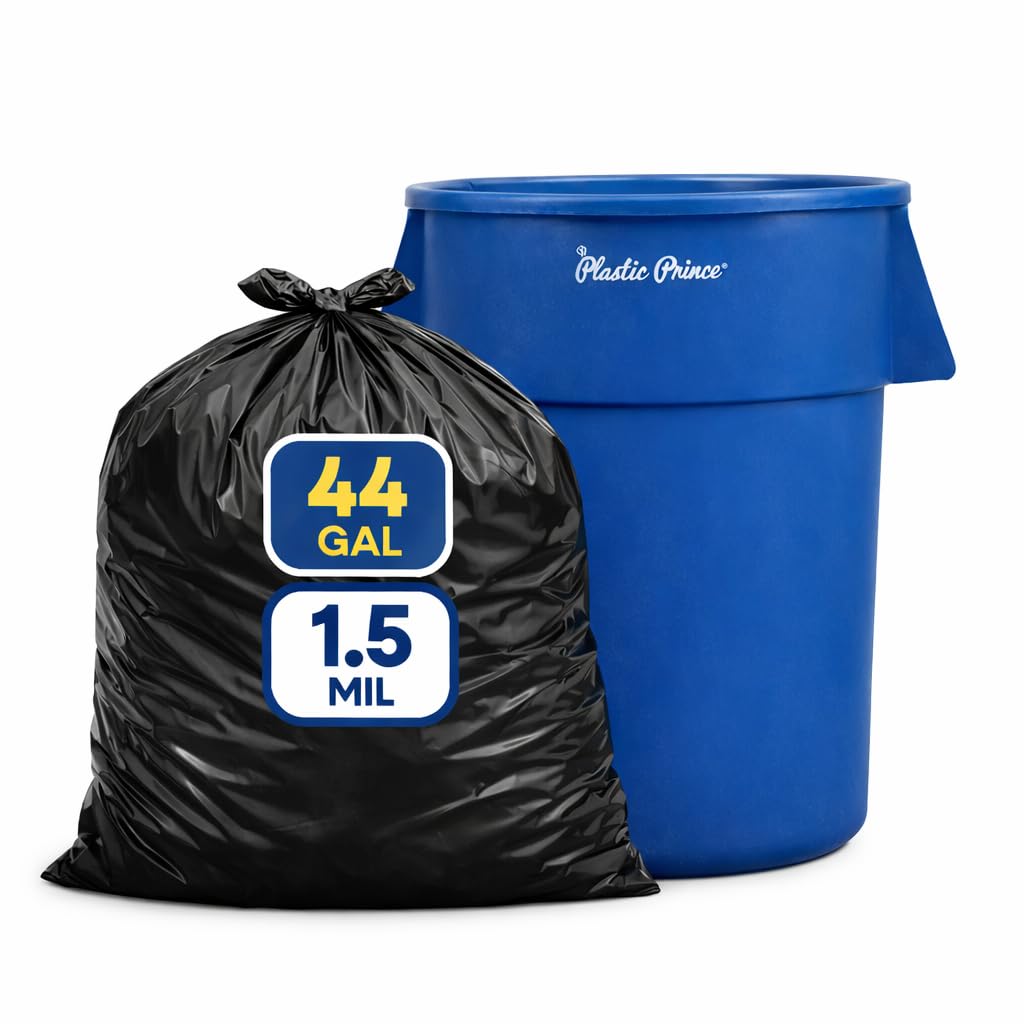 Black 40-45 Gallon Heavy Duty 1.5 Mil Trash Bags Pack of 100 W25664