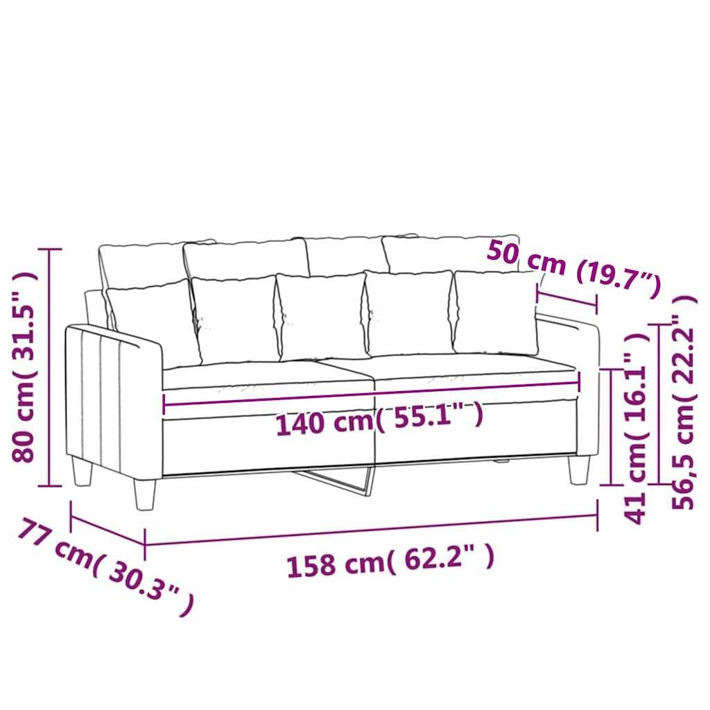Light Gray Velvet 2-Seater Sofa with Metal Frame Y699693