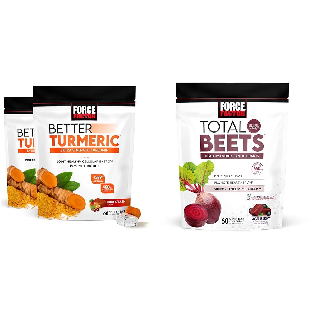 Turmeric 120 Soft Chews & Beets 60 Soft Chews Bundle Q20677