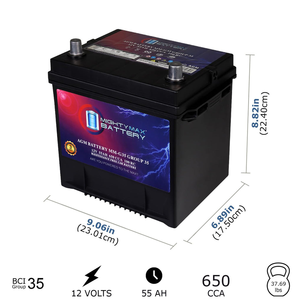 12V 55Ah AGM 650 CCA Replacement Battery T681408