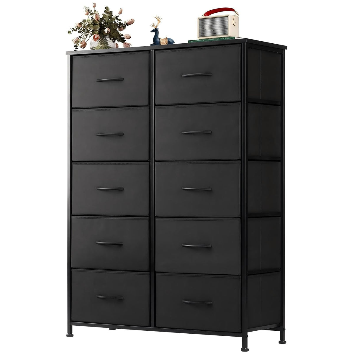 Black 10 Drawer Tall Dresser Z98440