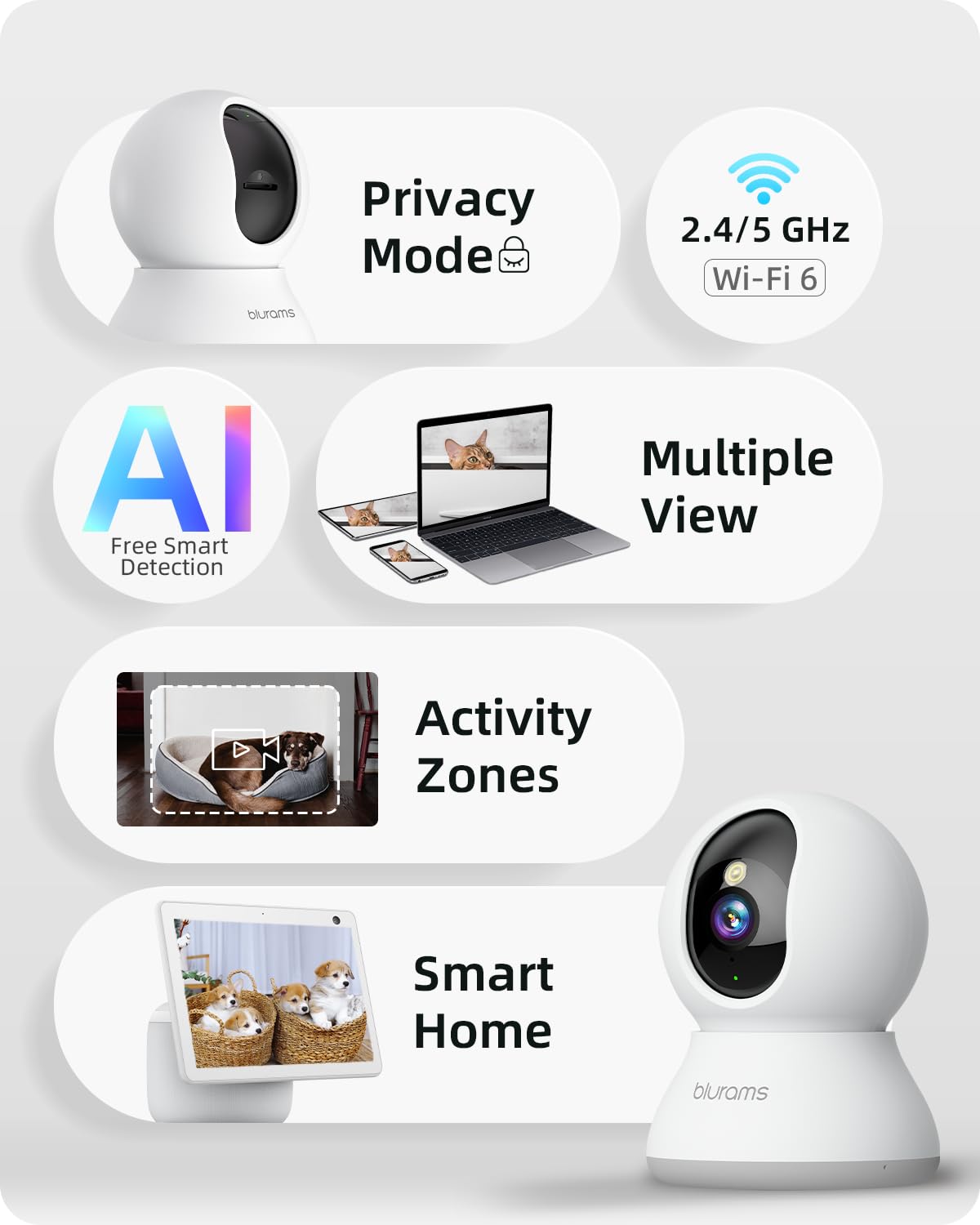 5G 360° PTZ Indoor Camera 2Pack V47450