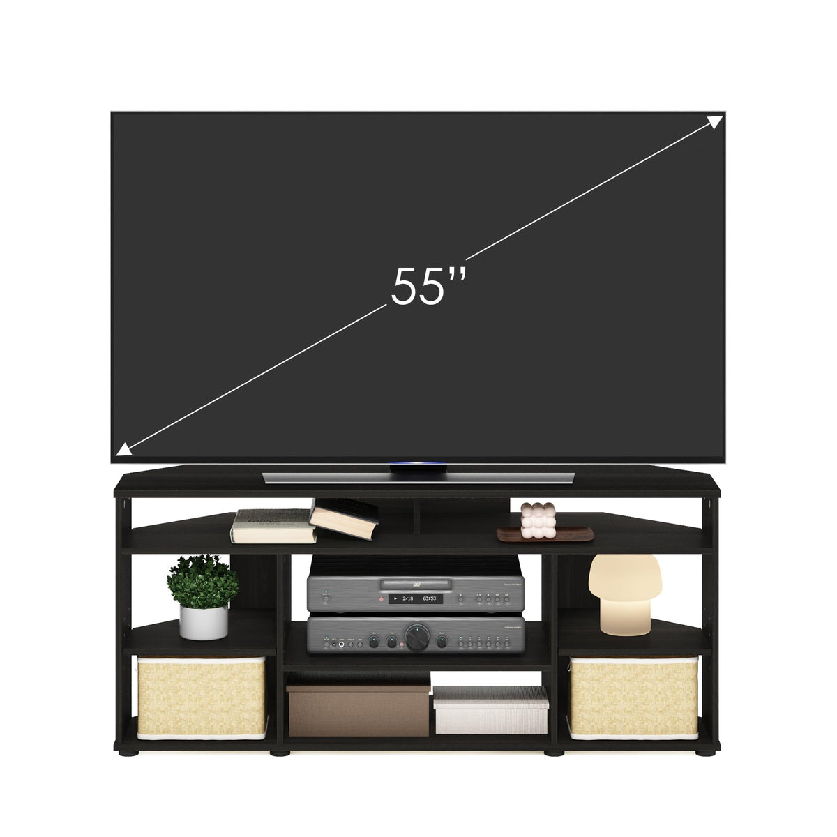 4-Tier Corner TV Stand with Storage Shelf H98827