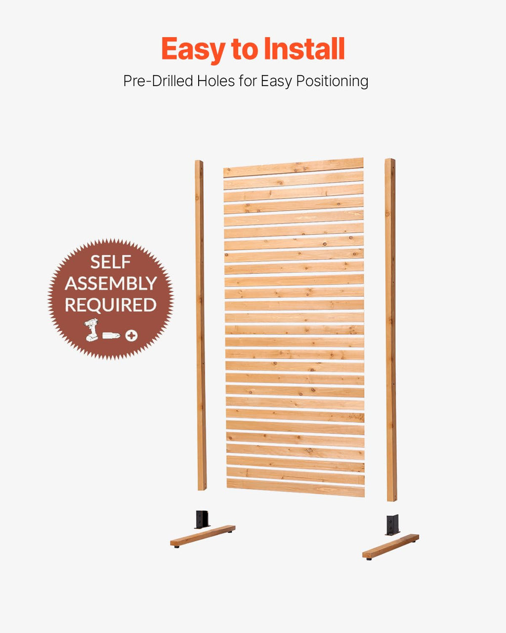 Wooden Privacy Screen 36" W x 73" H J8958