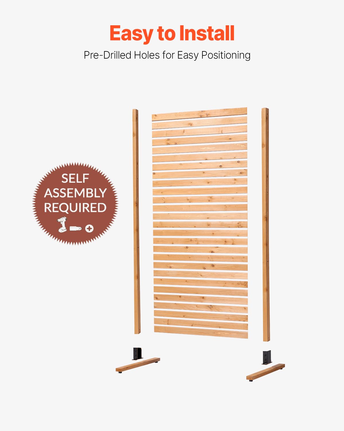 Wooden Privacy Screen 36" W x 73" H J8958