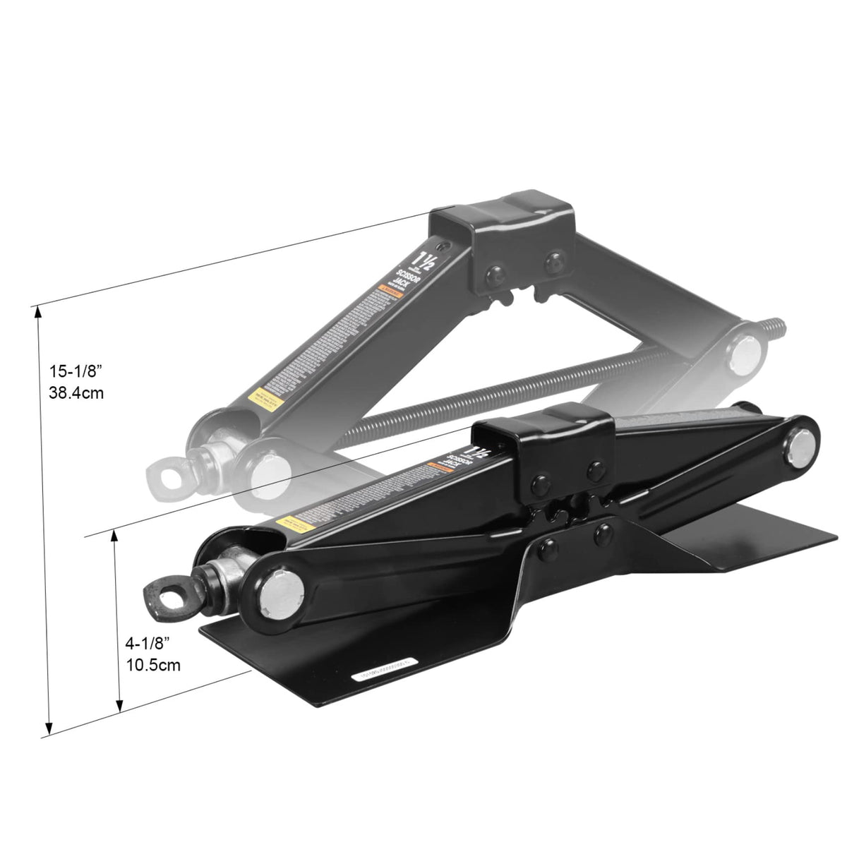 Steel Scissor Lift Jack Car Kit, 1.5 Ton Capacity, Black S978