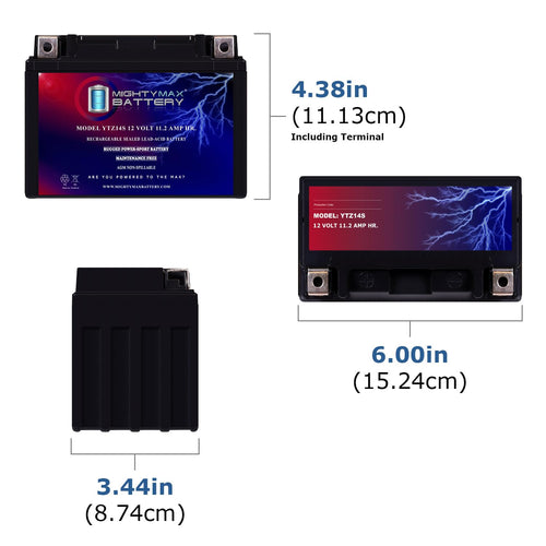 12 Volt 11.2 AH 230 CCA Rechargeable Maintenance Free SLA AGM Motorcycle Battery Pack of 8 A853
