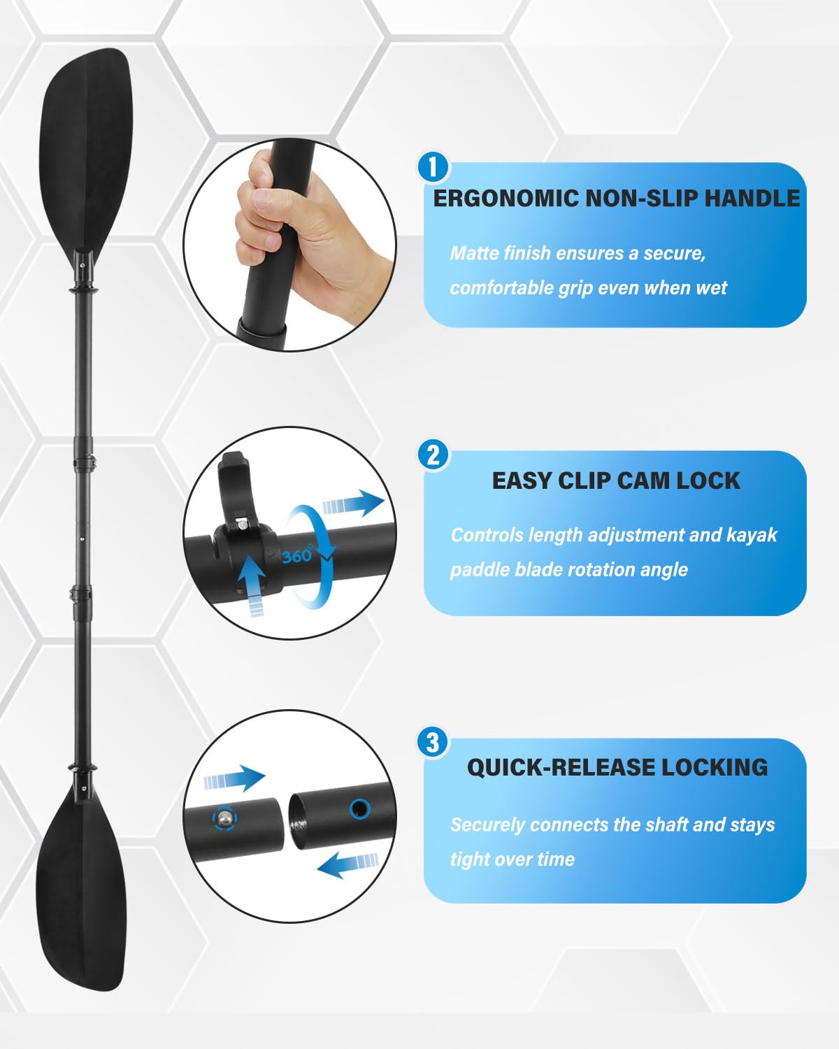 Adjustable Telescopic Kayak Paddle with Storage Bag Y624