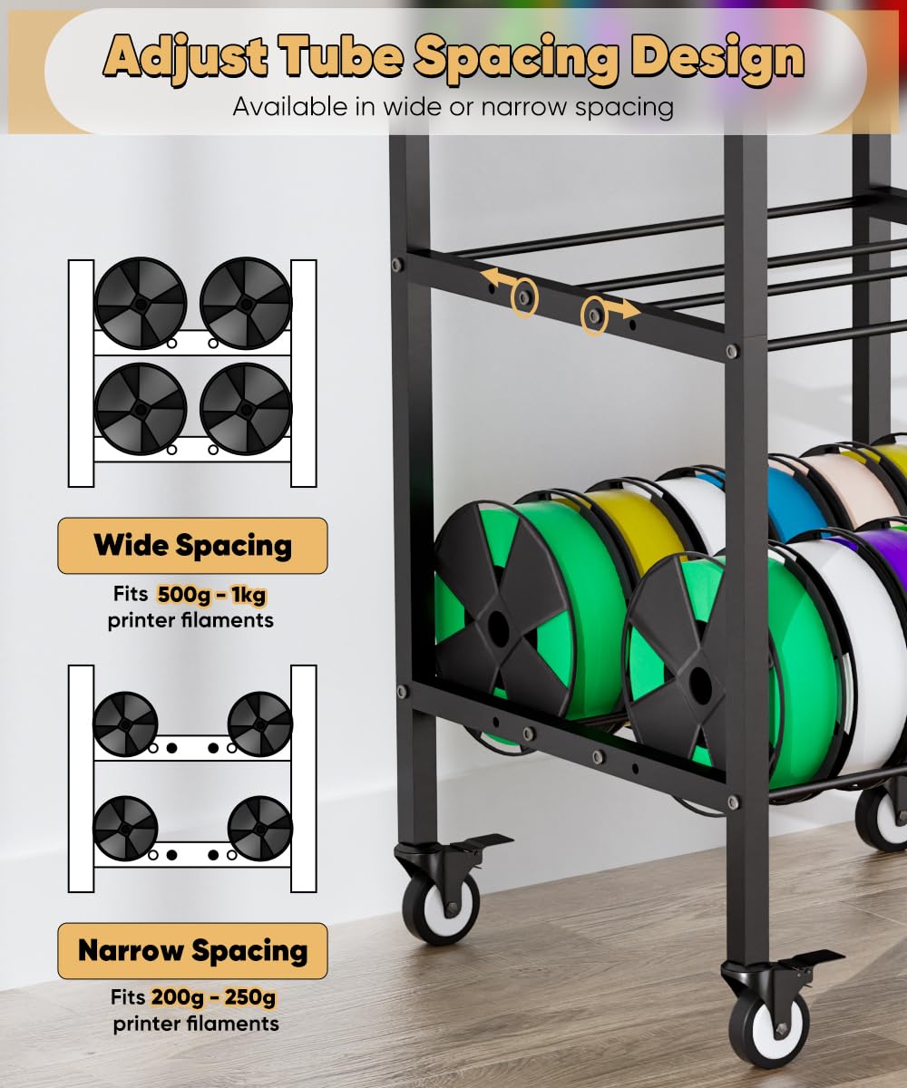 5-Tier 3D Printer Filament Storage Rack with Wheels F144677