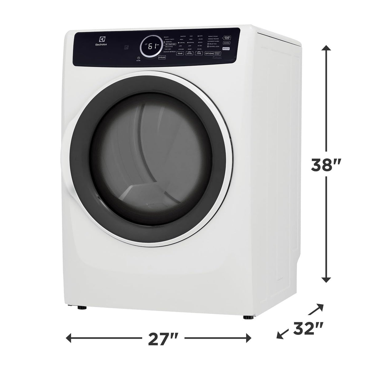 8 cu. ft. Electric Dryer with Instant Refresh in White K3643