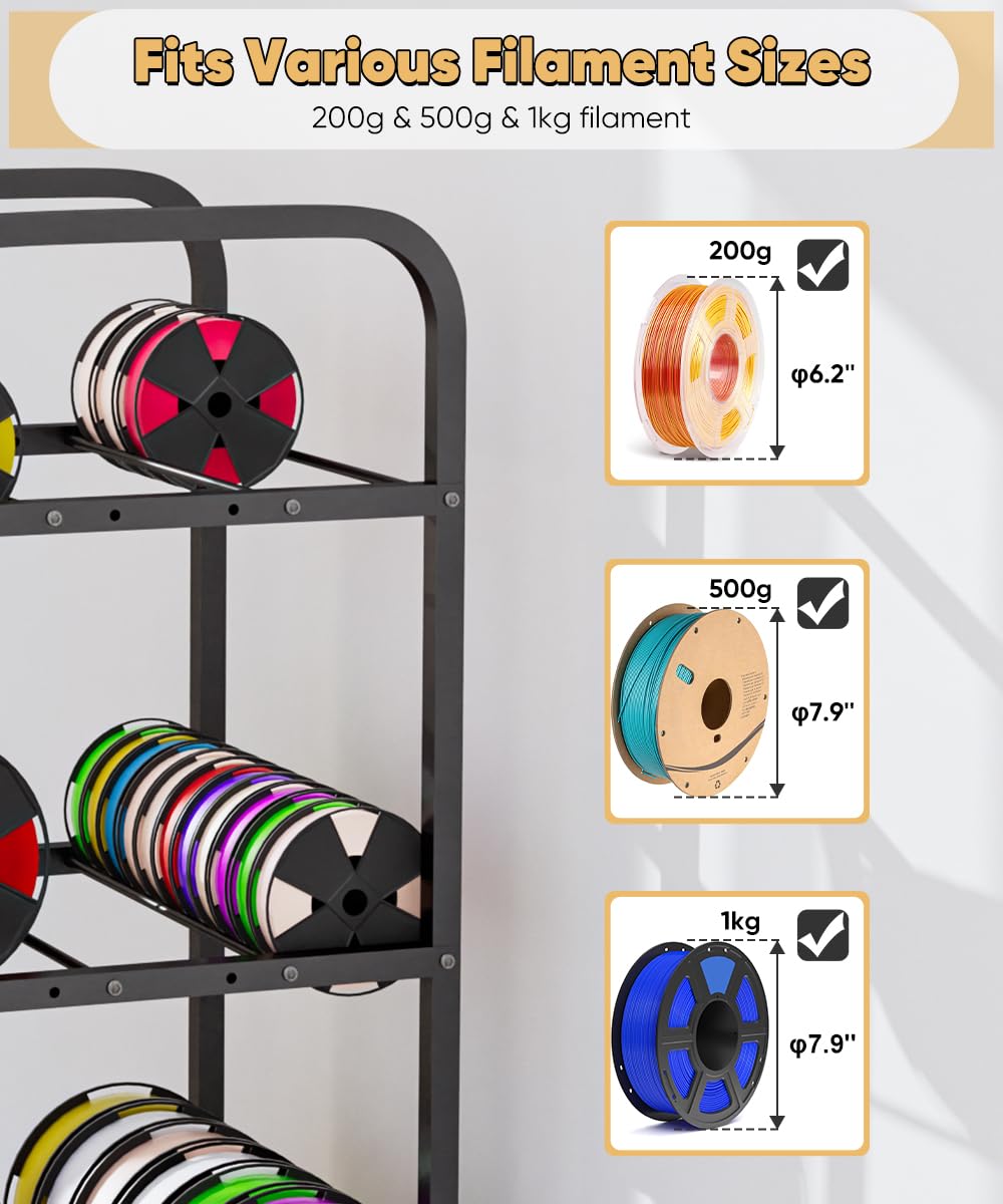 5-Tier 3D Printer Filament Storage Rack with Wheels F144677