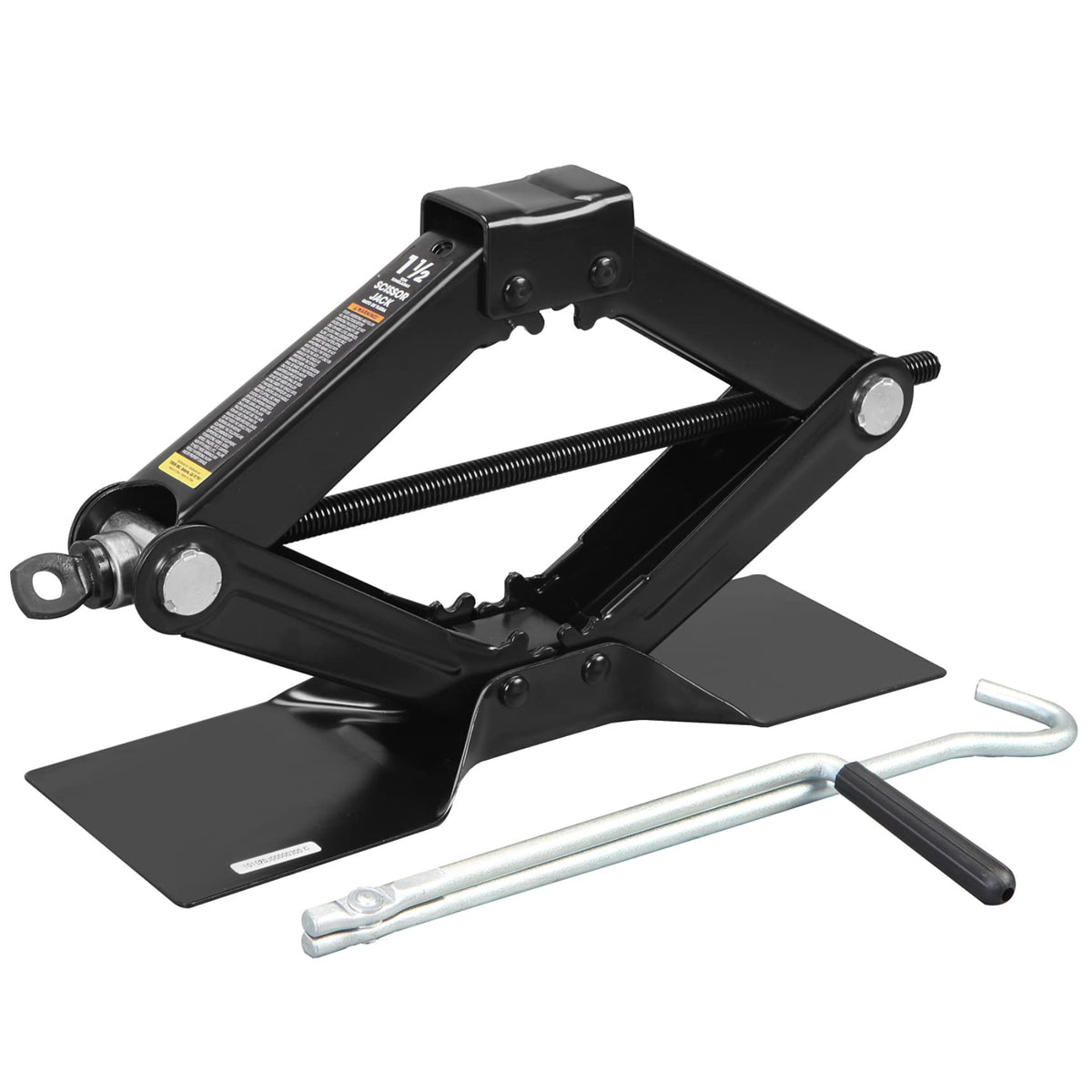 Steel Scissor Lift Jack Car Kit, 1.5 Ton Capacity, Black S978