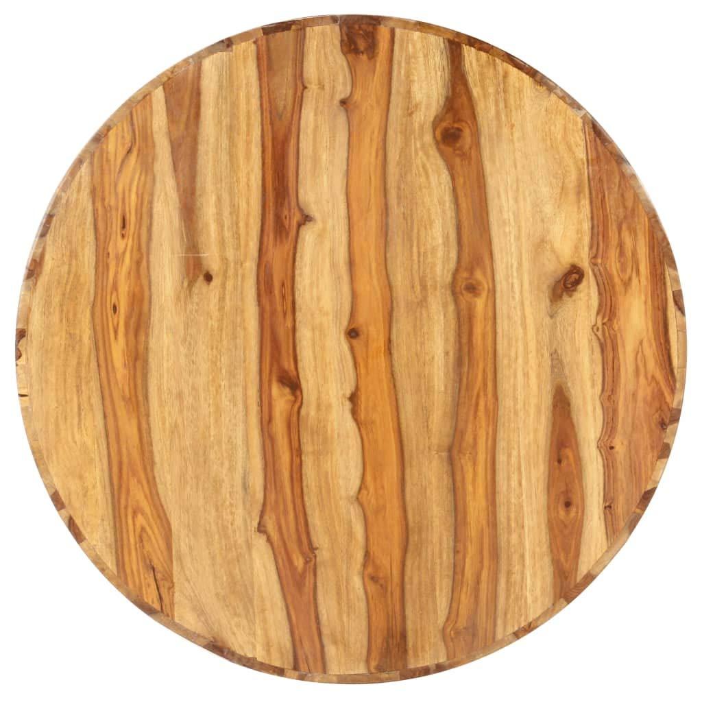 Solid Sheesham Wood Round Coffee Table with Storage Shelf Q10486