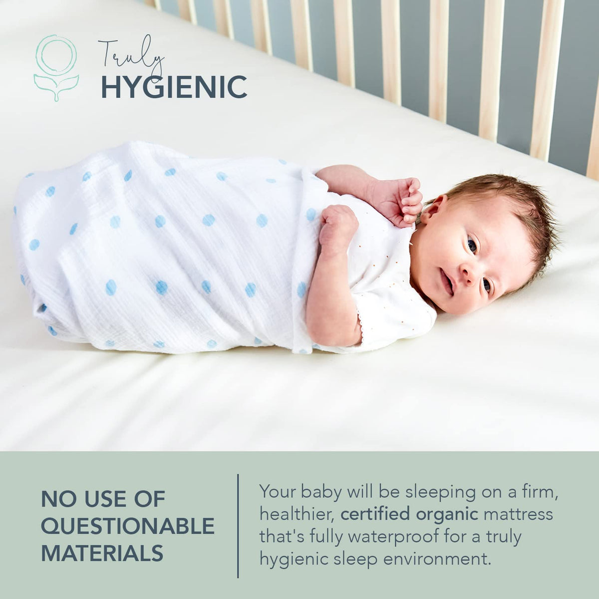 Organic 2-Stage Lightweight Waterproof Crib Mattress H23865