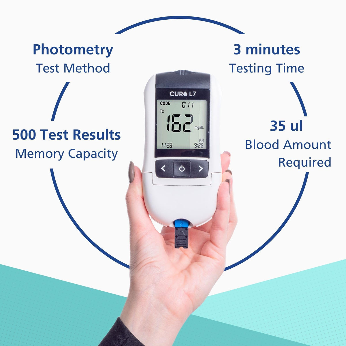 Blood Cholesterol Testing Kit with Test Strips and Lancets B2902