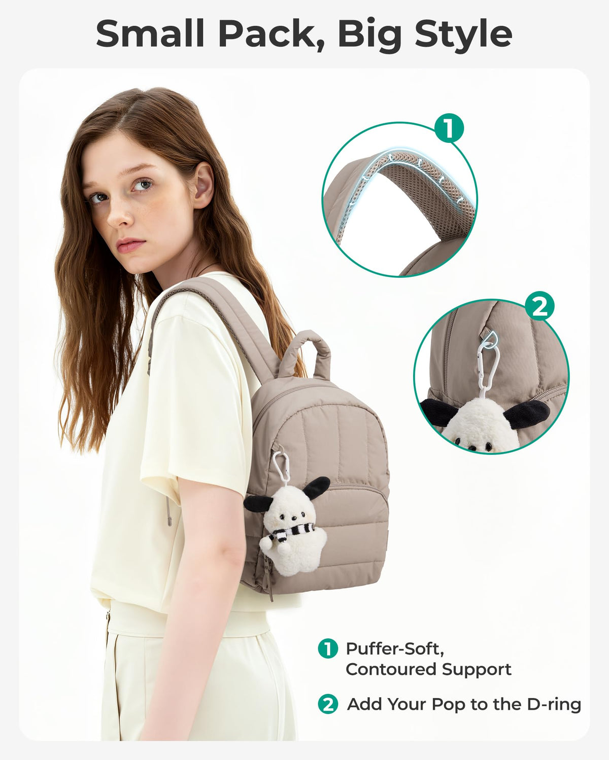 Mini Lightweight Quilted Backpack C9998