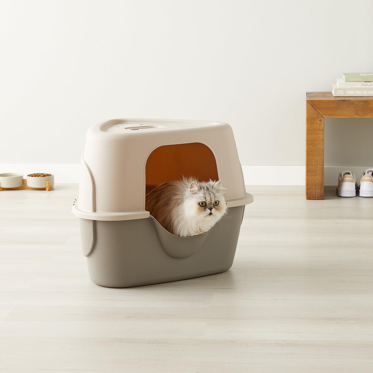 Charcoal Enclosed Cat Litter Box with Lid V988578