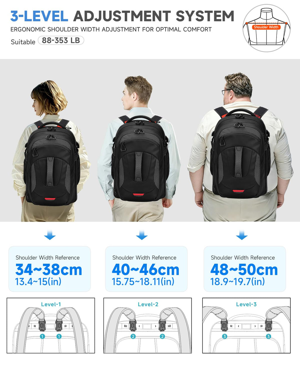 2-in-1 Detachable Backpack with Wheels U987744
