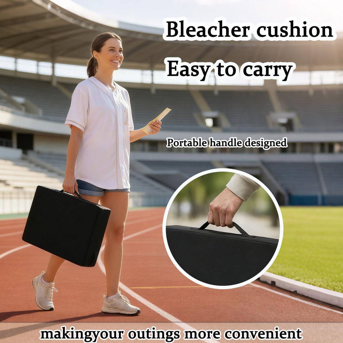 3.15 Inches Thick Portable Waterproof Stadium Seat Cushion B4278