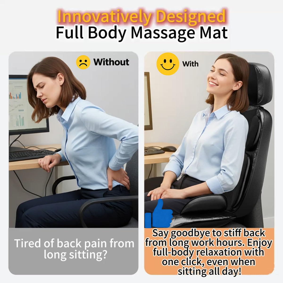 Heated Vibration Full Body Massage Mat T701