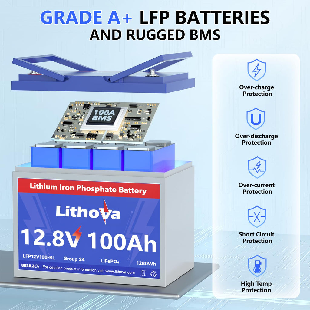 12V 100Ah LiFePO4 Deep Cycle Battery K522
