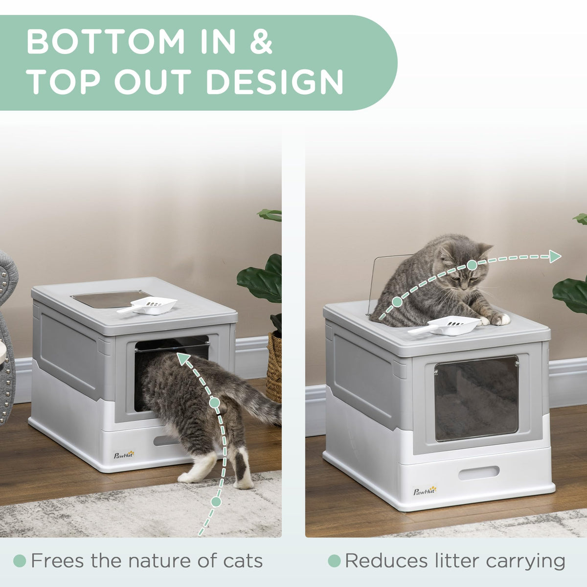 Fully Enclosed Cat Litter Box with Scoop B720123