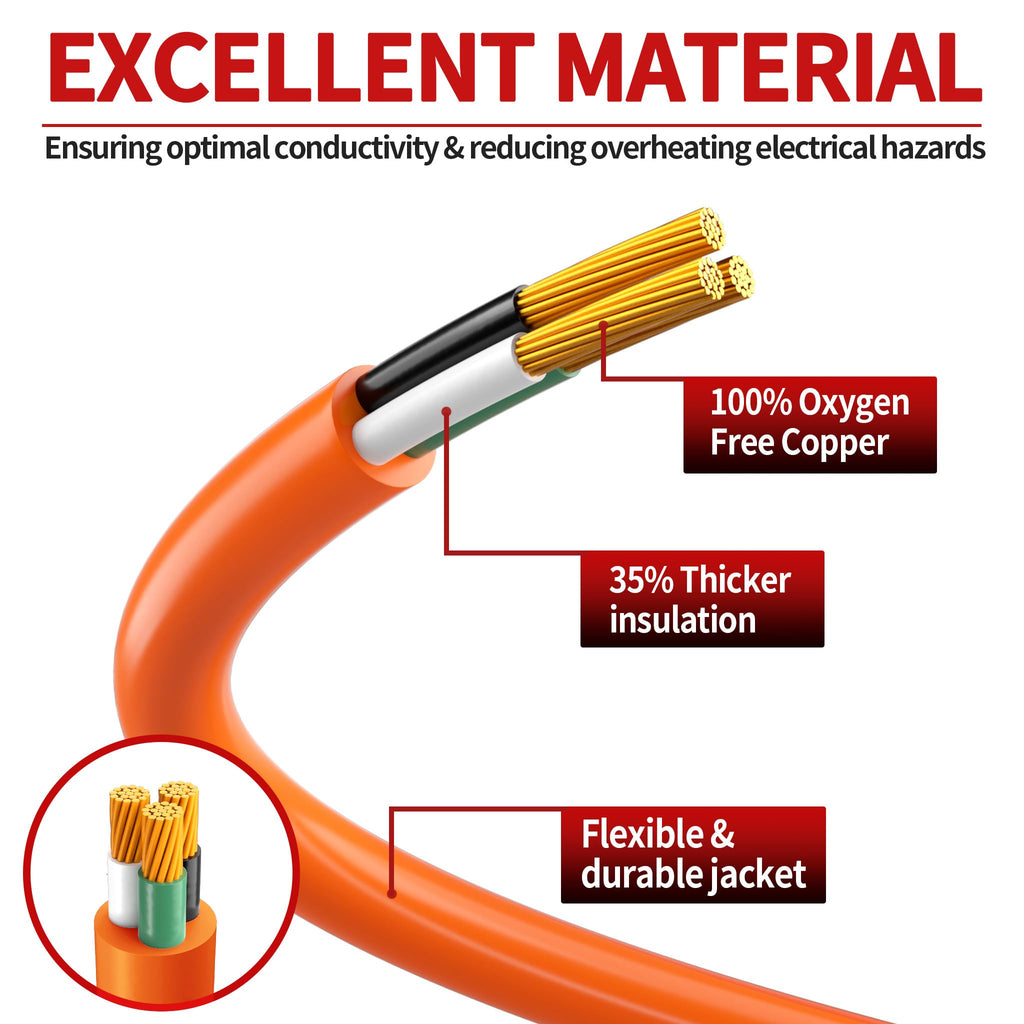 100 FT 10 Gauge Orange Extension Cord W48007