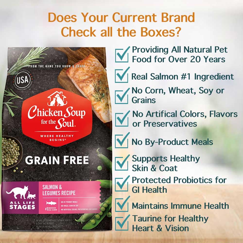 All Natural Grain-Free Dry Cat Food Salmon & Legumes 4lb T5253