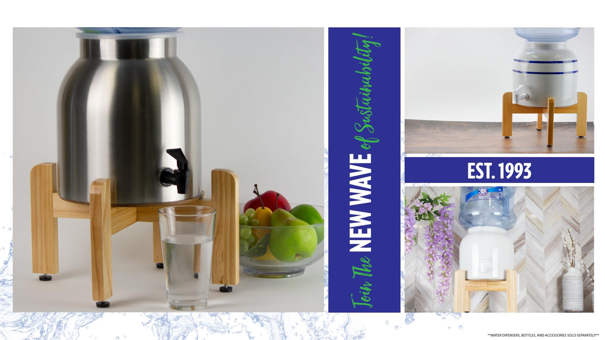 Natural Wood Water Dispenser Counter Stand P60447