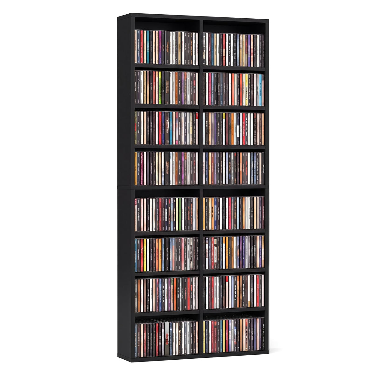 Black 16 Shelf CD DVD Rack A1540