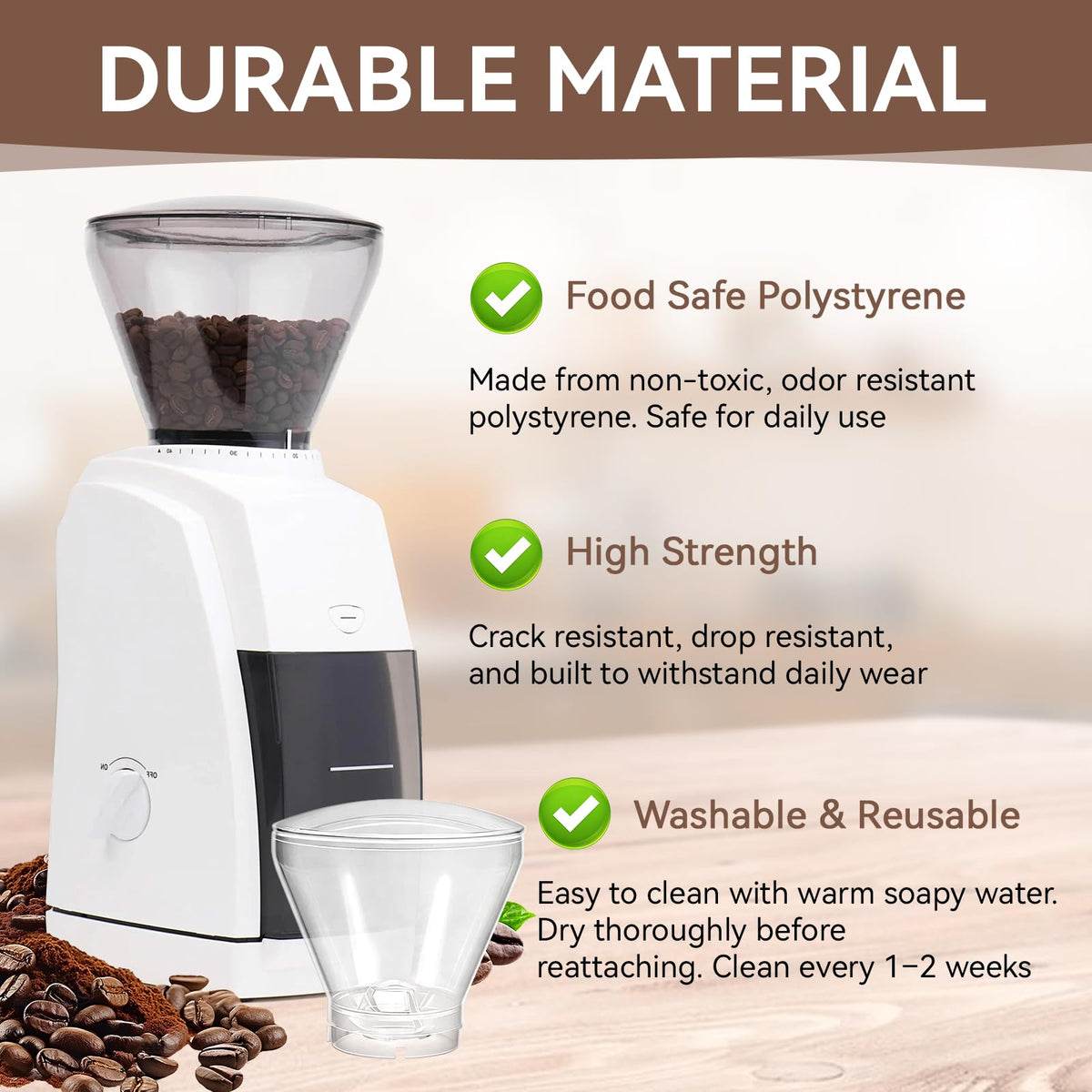 Hopper with Lid for Coffee Grinders Q236