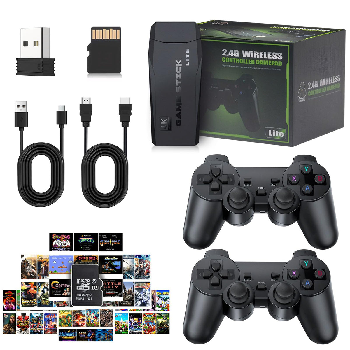 Retro Game Console with 2.4G Dual Controllers G3401