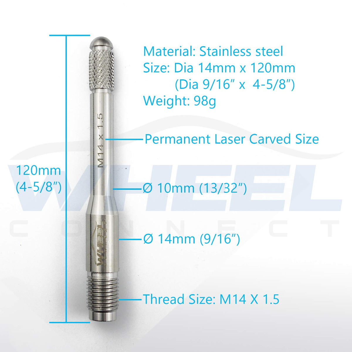 M14X1.5 Stainless Steel Wheel Alignment Pin U30791