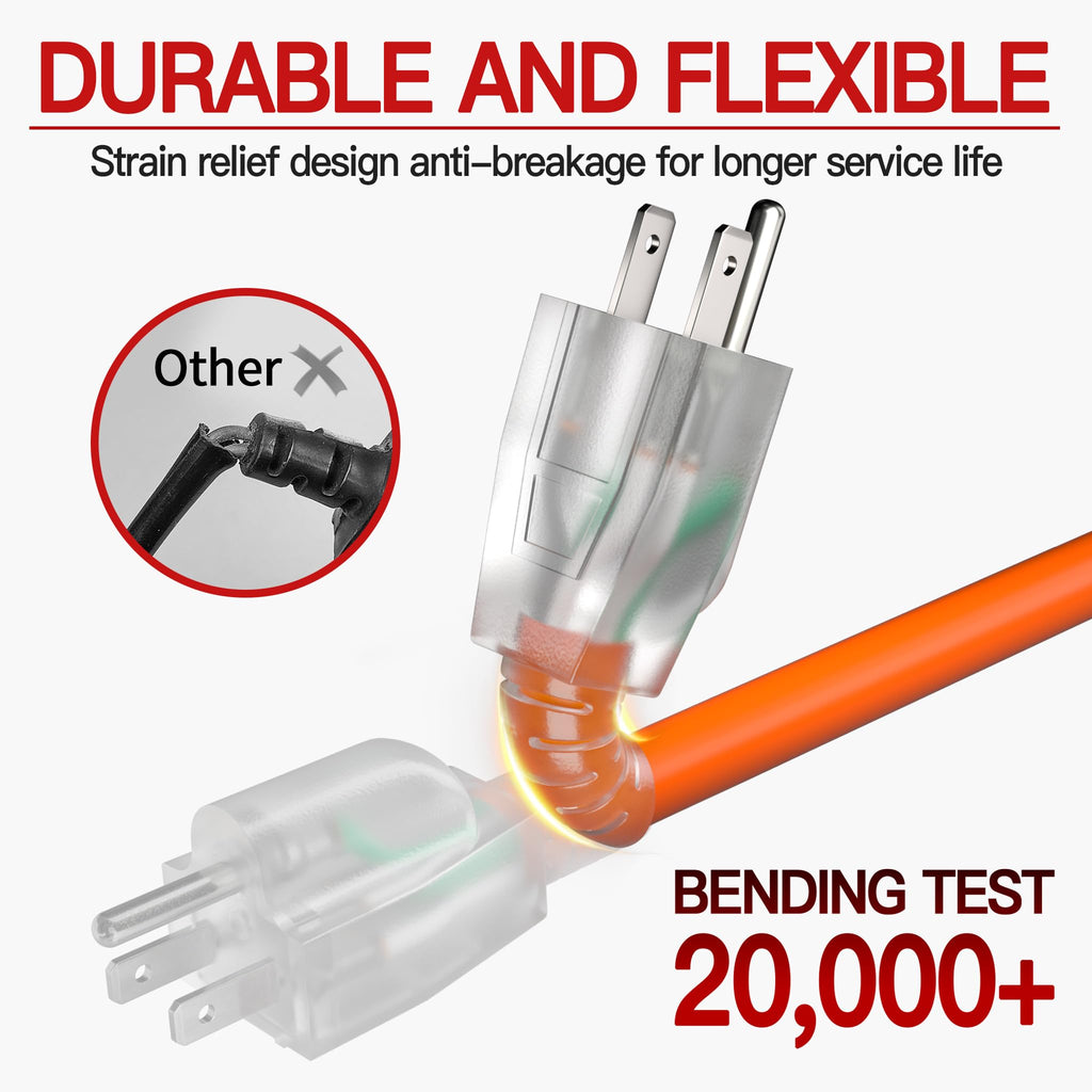 100 FT 10 Gauge Orange Extension Cord W48007