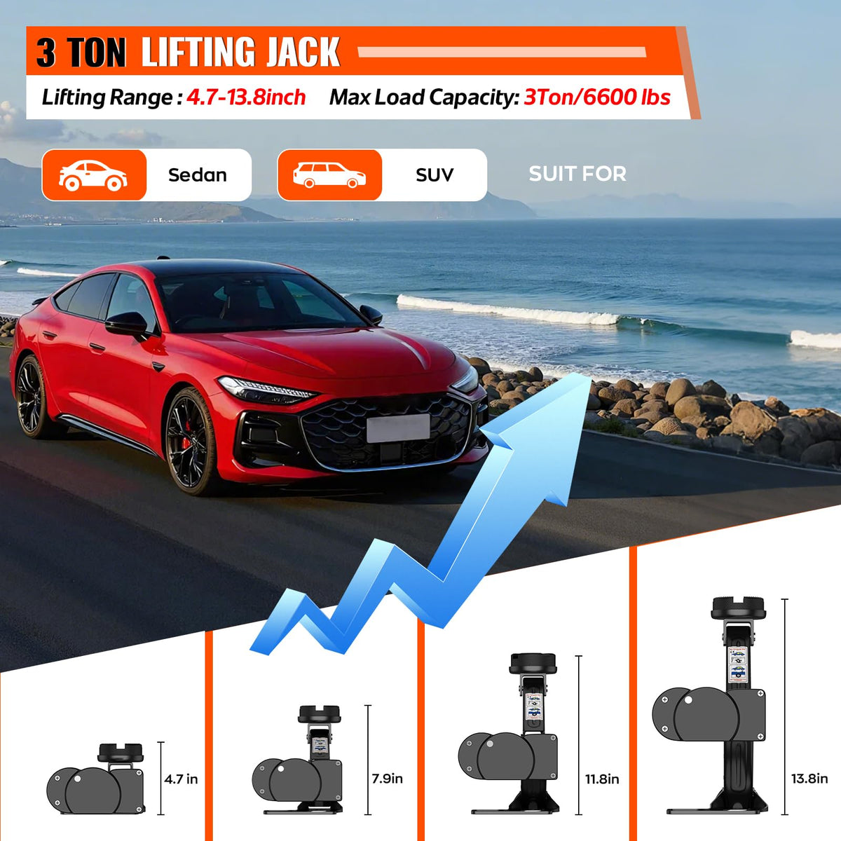 3 Ton Electric Car Jack Kit with Lug Wrench P510