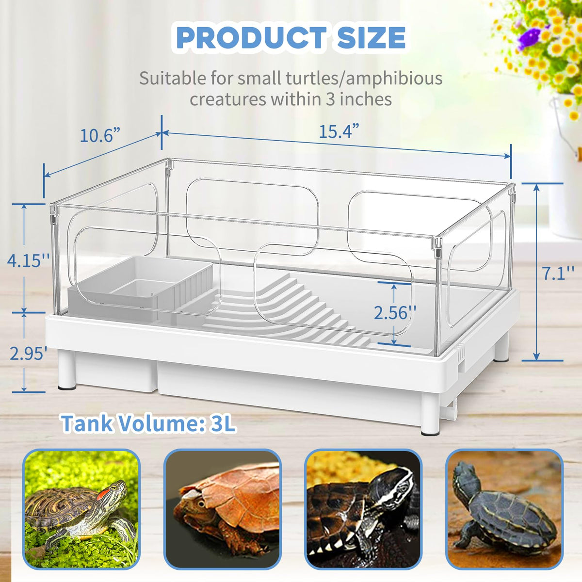 Small Acrylic Turtle Tank Kit with Light Filter P990