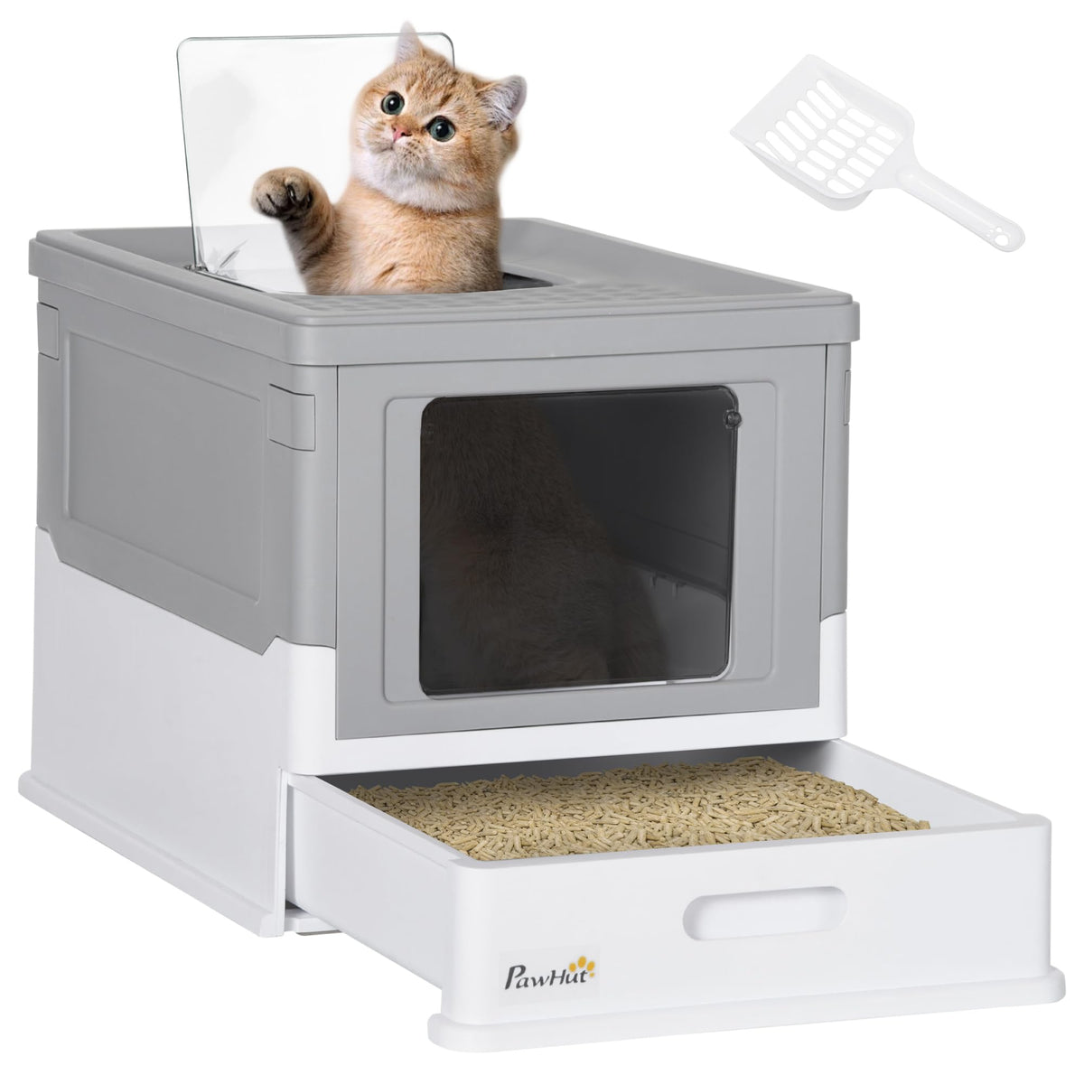 Fully Enclosed Cat Litter Box with Scoop B720123