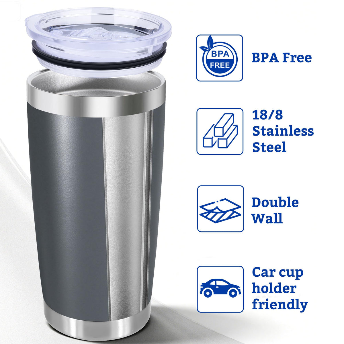 20oz Stainless Steel Insulated Tumbler with Lid R5210