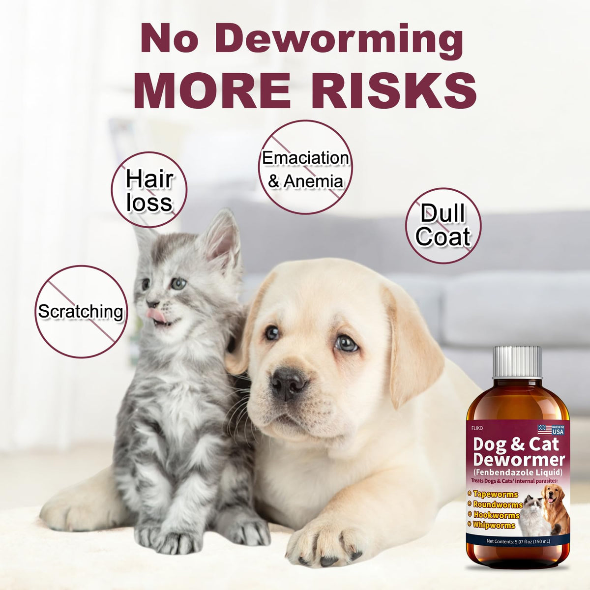 Fenbendazole Dewormer for Dogs & Cats 150 mL X536
