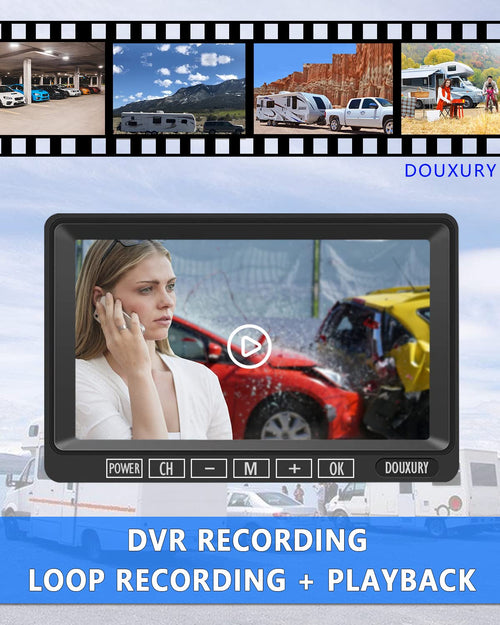1080P Wireless Backup Camera System with 7'' Monitor IP69K Waterproof F77063
