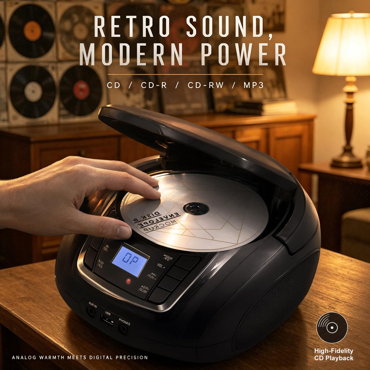 Portable CD Player Boombox with Speakers G9643