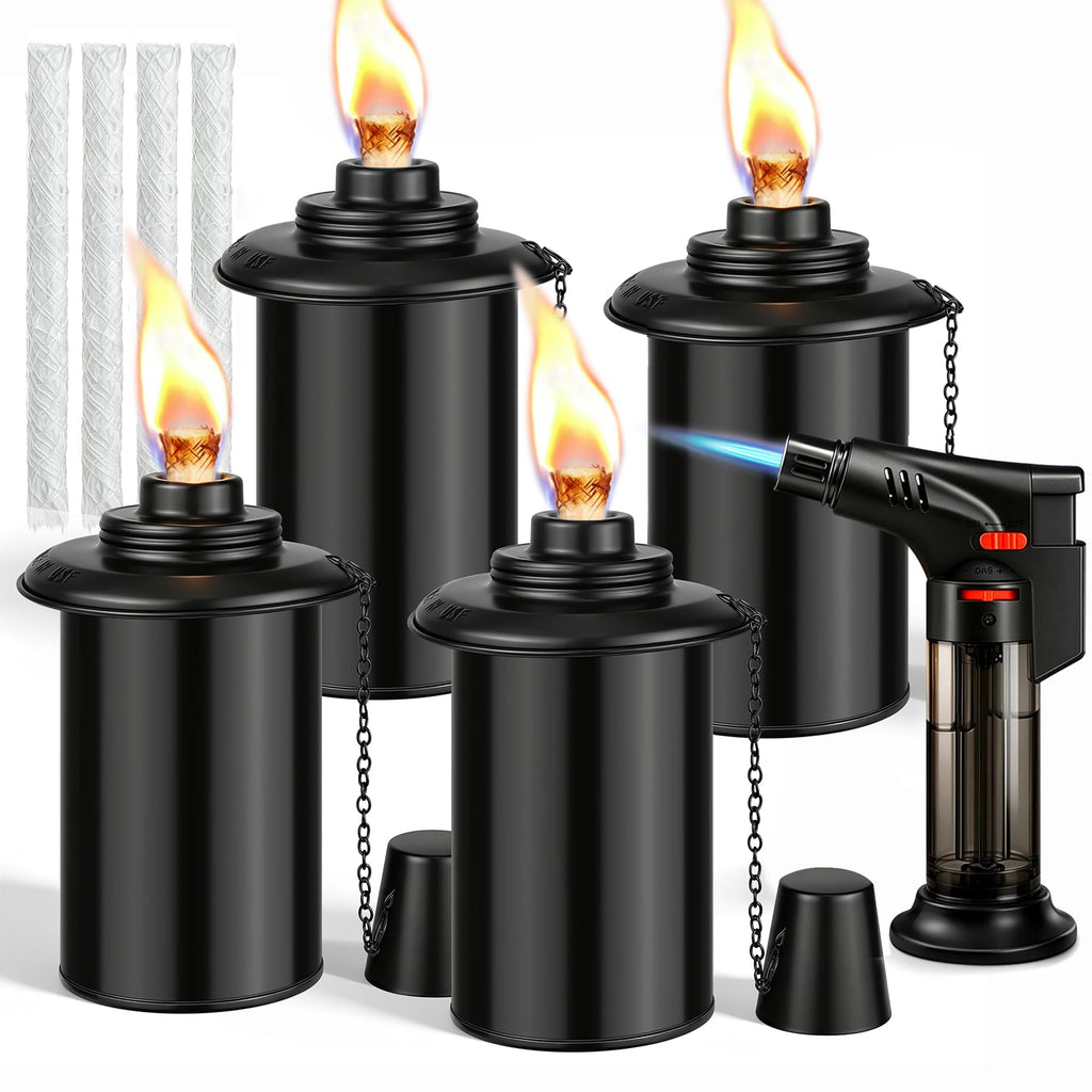 4 Pack 12oz Refillable Torch Canisters with Wicks C867307