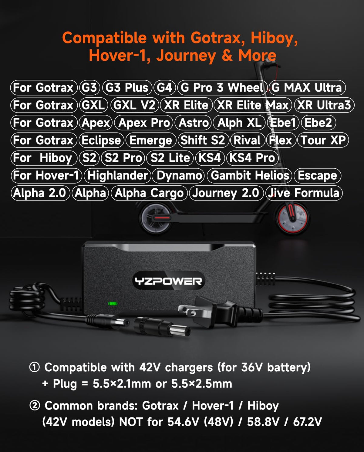 42V 2A Electric Scooter Charger A915810