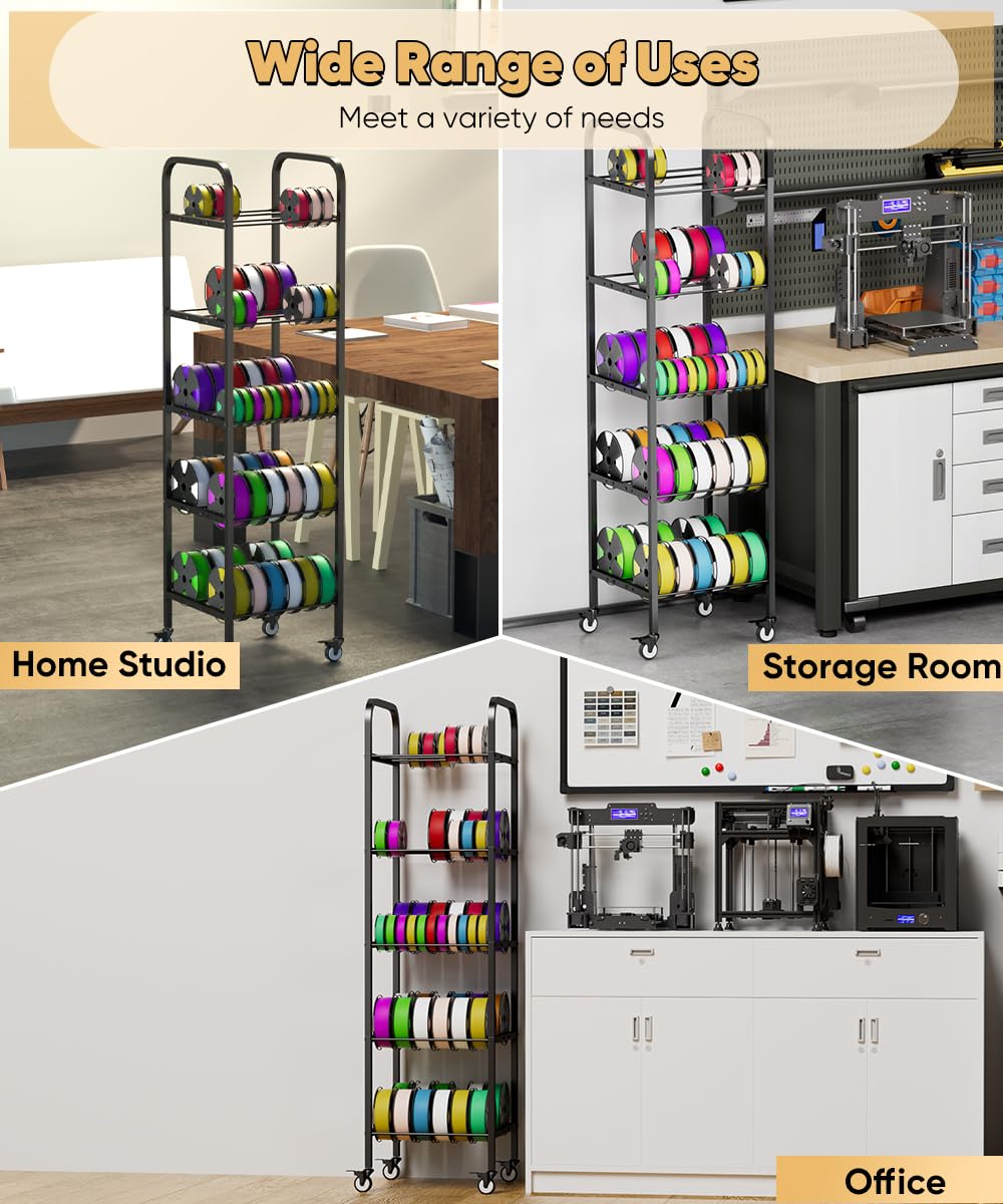5-Tier 3D Printer Filament Storage Rack with Wheels F144677