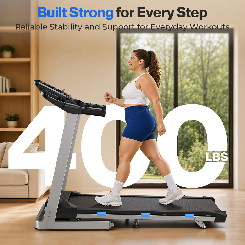 Foldable Treadmill with 10% Incline 400 LBS Capacity D594411