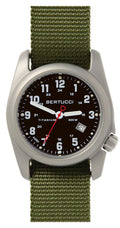 Titanium Olive Nylon Strap Black Dial Men's Watch Q542